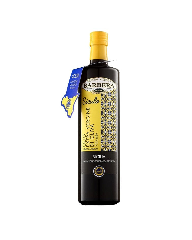 Barbera of Palermo Sicily Cold Pressed Organic Extra Virgin Olive Oil "Siculo" with 100% Sicilian Olives 750ml