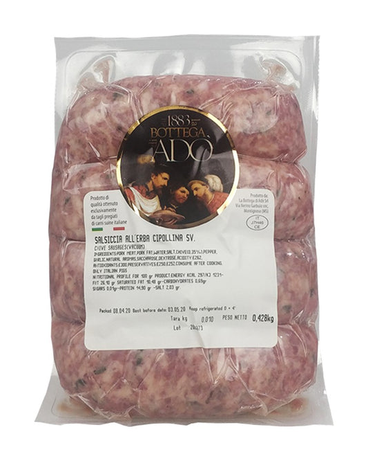 Bottega Ado Italian Fresh Sausage with Chives "Erba Cipollina" 400g Approx