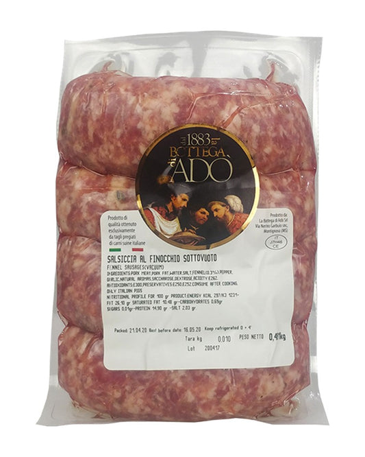 Bottega Ado Italian Fresh Sausage with Fennel "Al Finocchio" 400g Approx