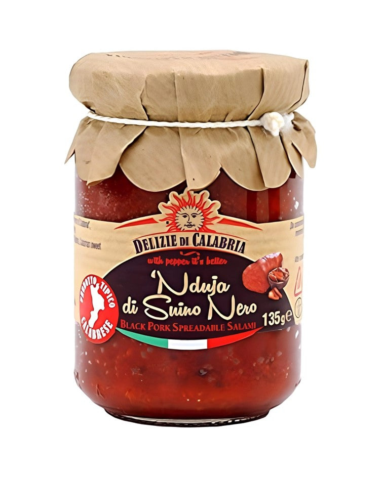 Delizie di Calabria Spreadable Nduja of Black Pork Calabrian Chilli Salame 135g