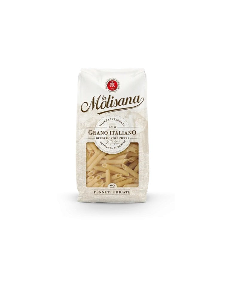 La Molisana Durum Wheat Bronze Cut Pasta Pennette Rigate n.22 100% Italian Wheat 500g