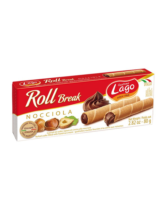 Lago Mini Roll Wafer Filled with Hazelnut Cream 80g