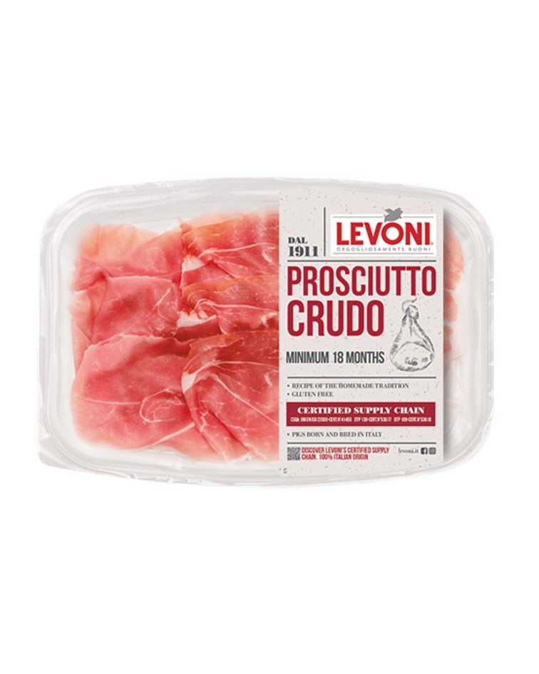 Levoni Sliced Prosciutto Crudo 18 Months Old 100% Italian Meat 70g