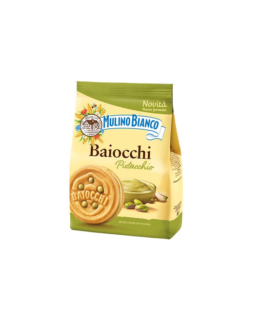 Mulino Bianco Baiocchi Cookies With Pistachio Cream 240g