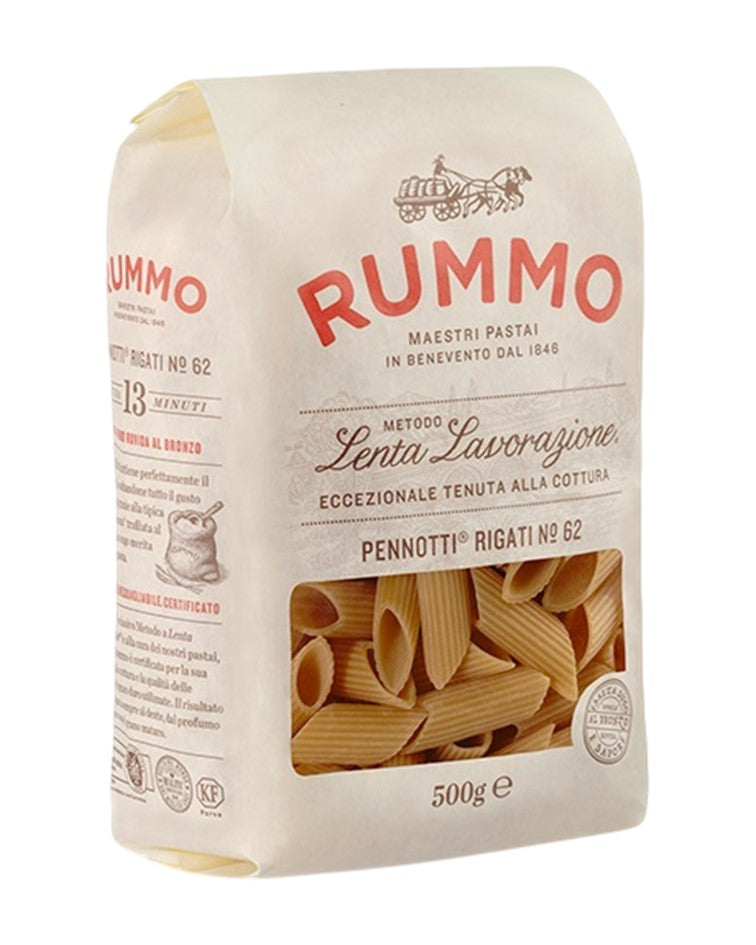 Rummo Durum Wheat Pasta "Bronze-Cut" Pennotti Rigati n.62 500g