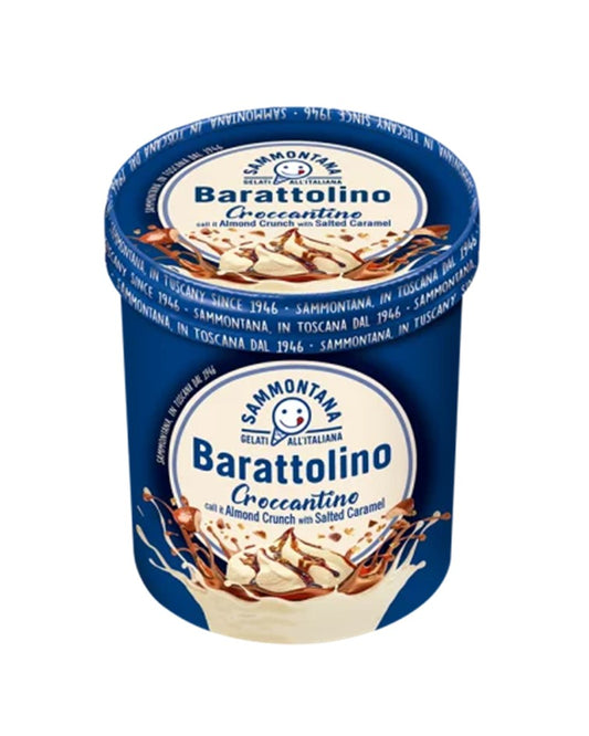 Sammontana Barattolino Salted Caramel Ice Cream with Almonds Bits "Gelato Croccantino" 500g