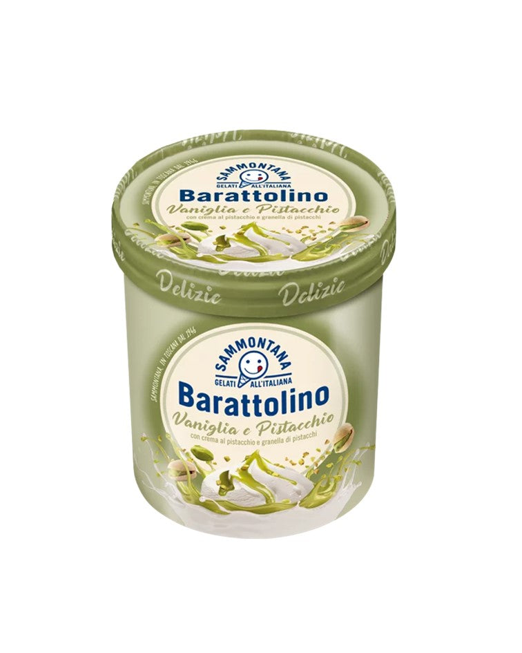 Sammontana Barattolino Vanilla and Pistachio Ice Cream "Gelato alla Vaniglia e Pistacchio" 500g