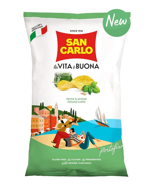 San Carlo Green Pesto Flavour Potato Crisps 50g