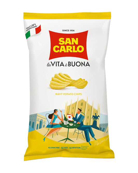 San Carlo Wavy Potato Crisps "Rustica" 50g