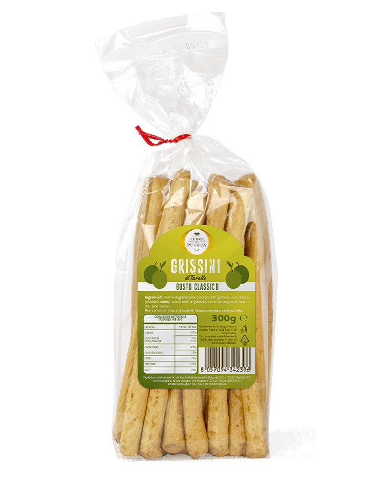 Terre di Puglia Apulian "Grissini" Breadsticks of Tarallo with Extra Virgin Olive Oil 300g