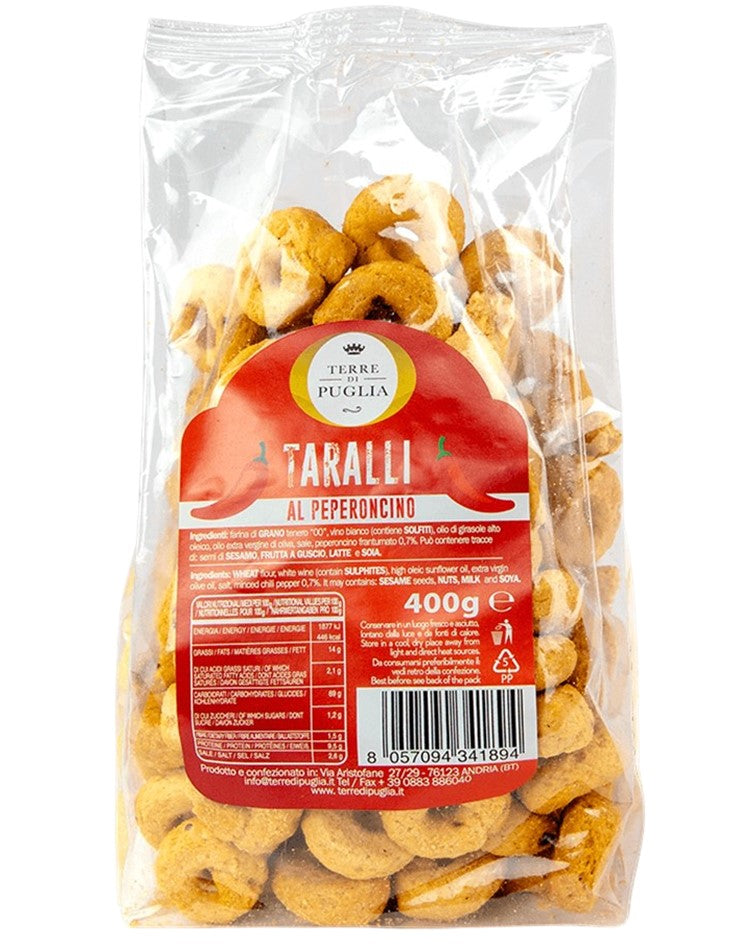 Terre di Puglia Apulian Taralli with Chilli 400g