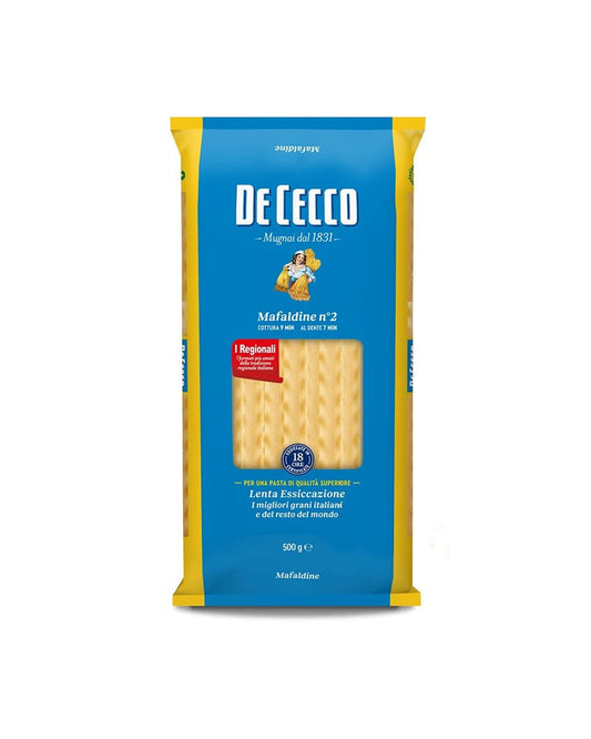 De Cecco Durum Wheat Pasta Mafaldine n.2 Lenta Essiccazione 500g