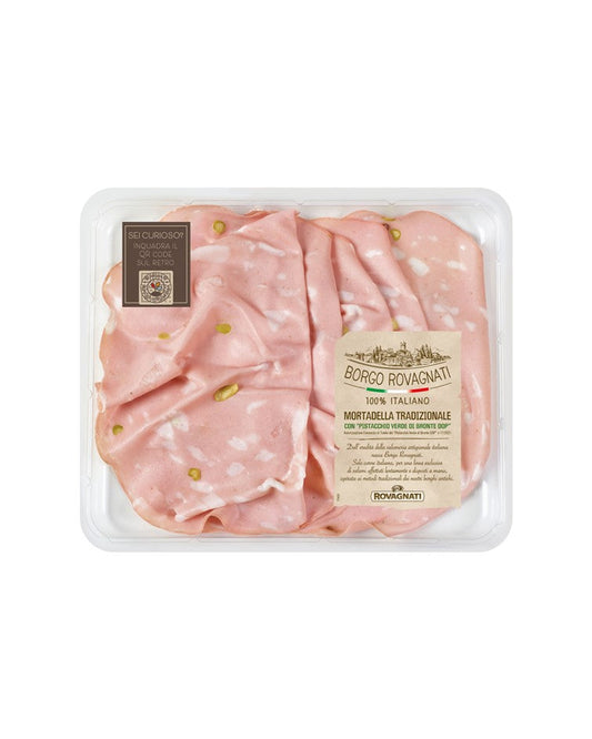 Borgo Rovagnati Traditional Mortadella 100% Italian with Green Pistachios of Bronte DOP 110g